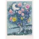 Marc Chagall 1887 Witebsk - 1985 Saint-Paul-de-Vence La baie des anges au bouquet de roses. 1967.
