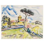 Erich Heckel 1883 Döbeln/Sachsen - 1970 Radolfzell/Bodensee Italienische Landschaft. 1909. Aquarell.