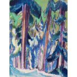 Ernst Ludwig Kirchner 1880 Aschaffenburg - 1938 Davos Bergtannen im Winter. Um 1924. Aquarell über
