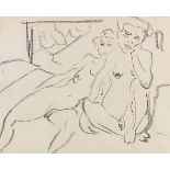 Ernst Ludwig Kirchner 1880 Aschaffenburg - 1938 Davos Akte im Atelier. Um 1907. Schwarze