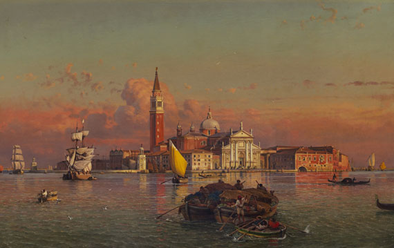 Friedrich Nerly 1807 Erfurt - 1878 Venedig Insel und Kirche San Giorgio Maggiore, Venedig. Um