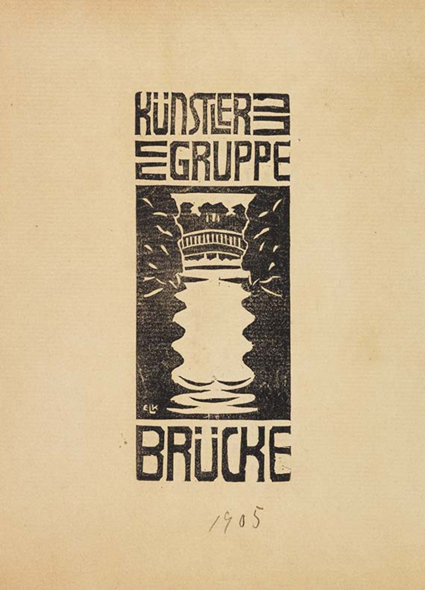 Ernst Ludwig Kirchner 1880 Aschaffenburg - 1938 Davos Signet der Künstlergruppe 'Brücke'. 1905/06.