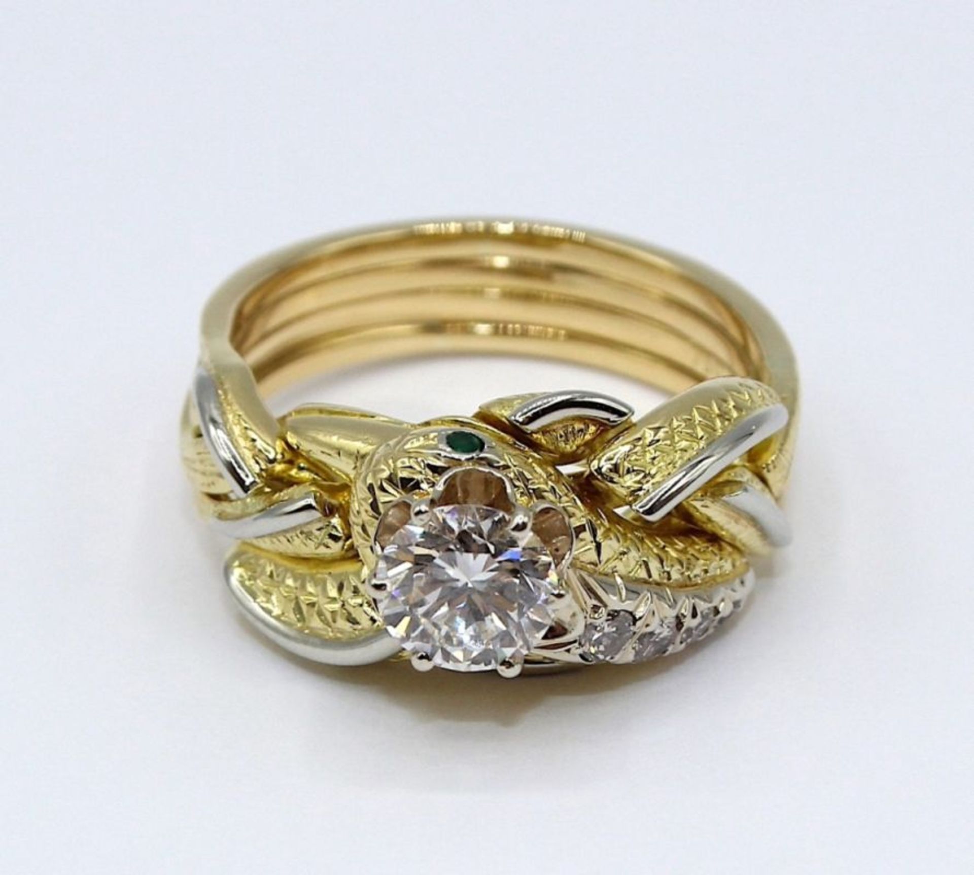 Designerring - Gelbgold/Weißgold gest. 750