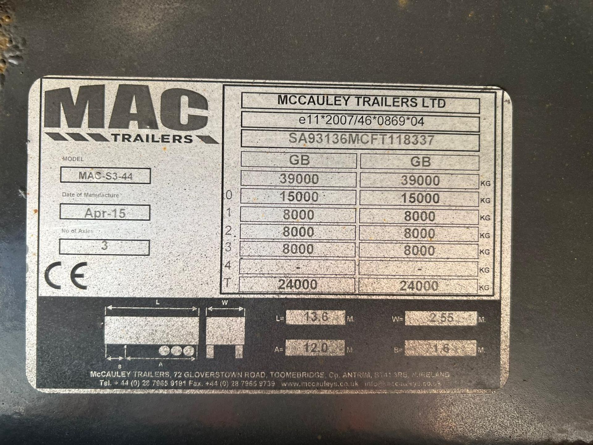 2015 mac tri axel low loader - Image 5 of 30