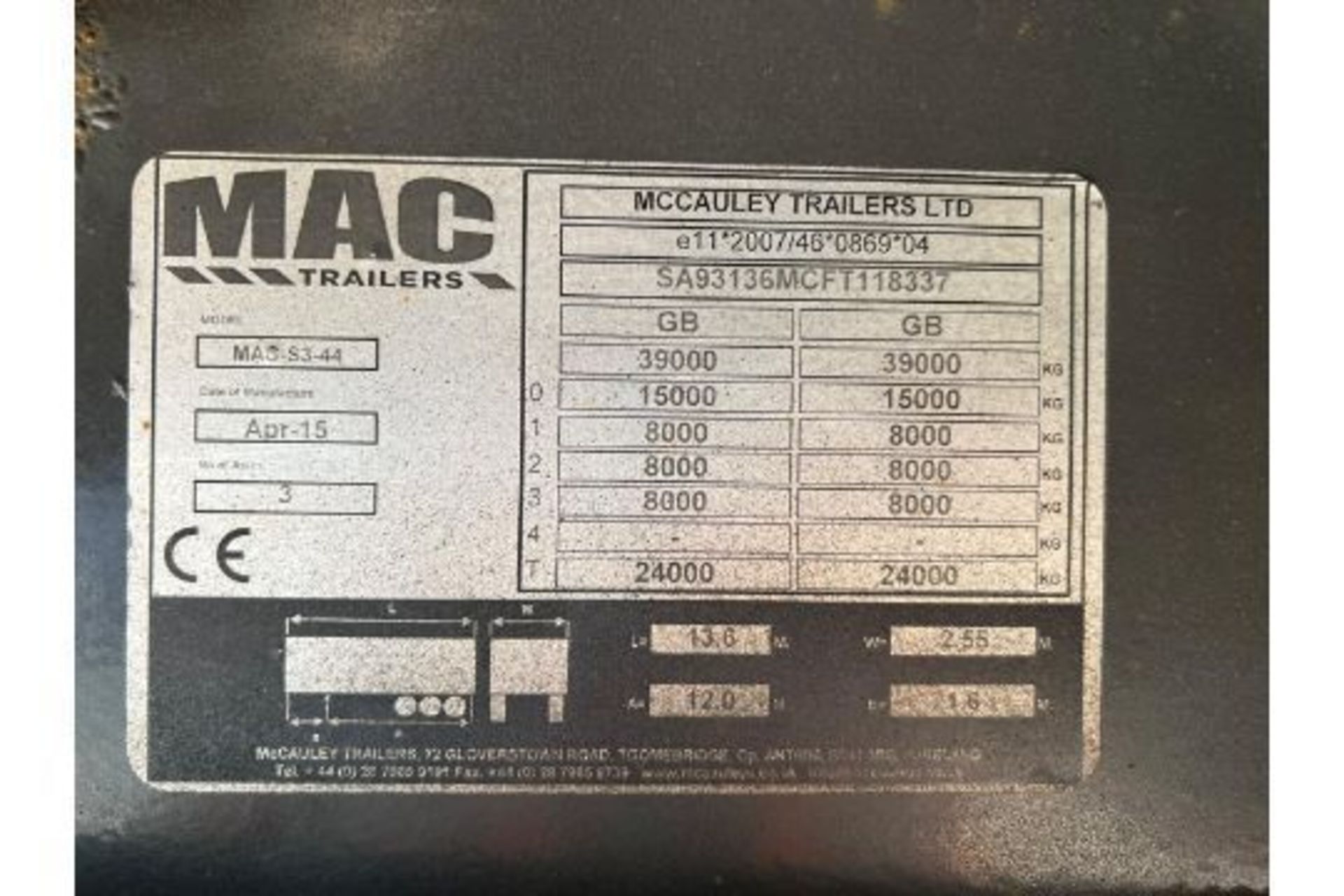 2015 TRIAXEL MAC LOW LOADER - Image 7 of 14