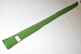 Vintage cue originally belonging to and used by Sydney Lee, together with a green cloth bag.