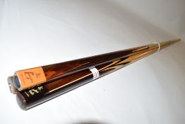 Group of Powerglide cues including an Executive version, Galaxy and a Custom built, together with