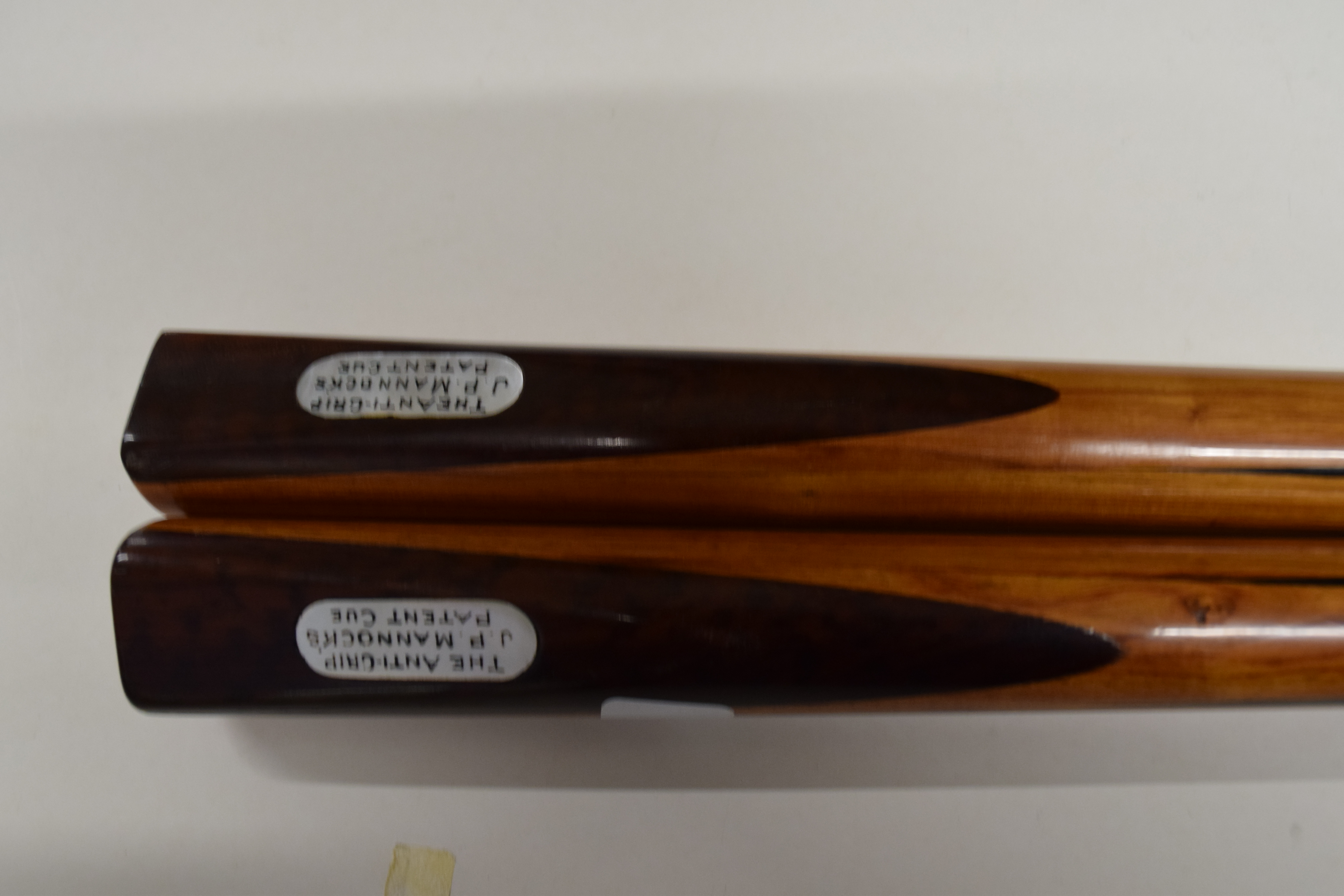 Two very rare J P Mannock anti-grip cues - circa 1905 - Image 3 of 7