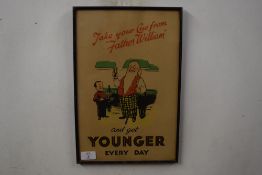 Brewery advertising picture for Younger Ales, the poster marked 'Take a cue from Father William' and