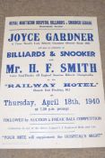 Advertising poster - Royal Northern Hospitals Billiards and Snooker League, Grovelands Section,