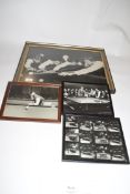 Mixed Lot of framed black and white photographs comprising a group from the Pot Black snoooker