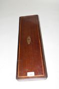 Willie Holt & Sons baize lined mahogany case containing four cue butts, one marked 'Super match cue,