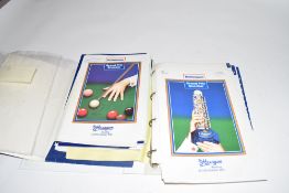 Rothmans Snooker results 1991 to 1992 folder compiled by John Dee together with various other