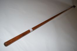 Late 18th century early billiards mace of rare early form with raised trumpet head