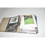 Grey ringlet file, an album containing various snooker and billiards related greetings cards and