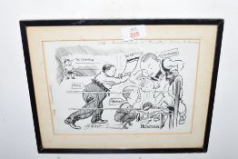 Tom Webster, caricature print of the 1920 championships at Thurston, pen and ink, f/g, 53cm wide