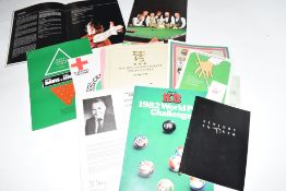 Mixed Lot: ephemera to include a KB World Pool Challenge promotional booklet bearing many players'