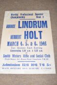 Advertising poster - World Professional Snooker Championships, Horace Lindrum v Herbert Holt,