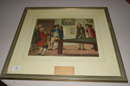 After Henry Bunbury, caricature of billiards players, f/g, 54cm wide