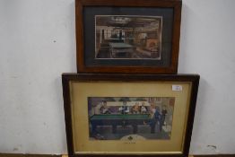 Mixed lot - coloured print 'The Fluker' together with a further coloured print, interior scene