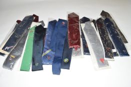 Large collection of various snooker and billiards related neck ties, mainly in unused condition