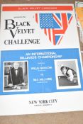 Large advertising board 'Black Velvet Challenge International Billiards Championship Willie