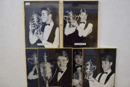 Stephen Hendry, black and white photographs, Benson & Hedges Masters Winner 1989, 1990, 1991,