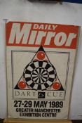 Advertising poster for The Daily Mirror Dart and Cue, 27-29th May 1989 at Greater Manchester