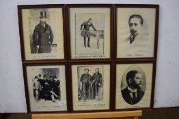 Group of six reproduction photographic prints, various snooker and billiard interest to include