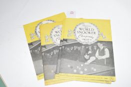 Four souvenir of the World Snooker Championships programmes 1945/46, organised and presented by W