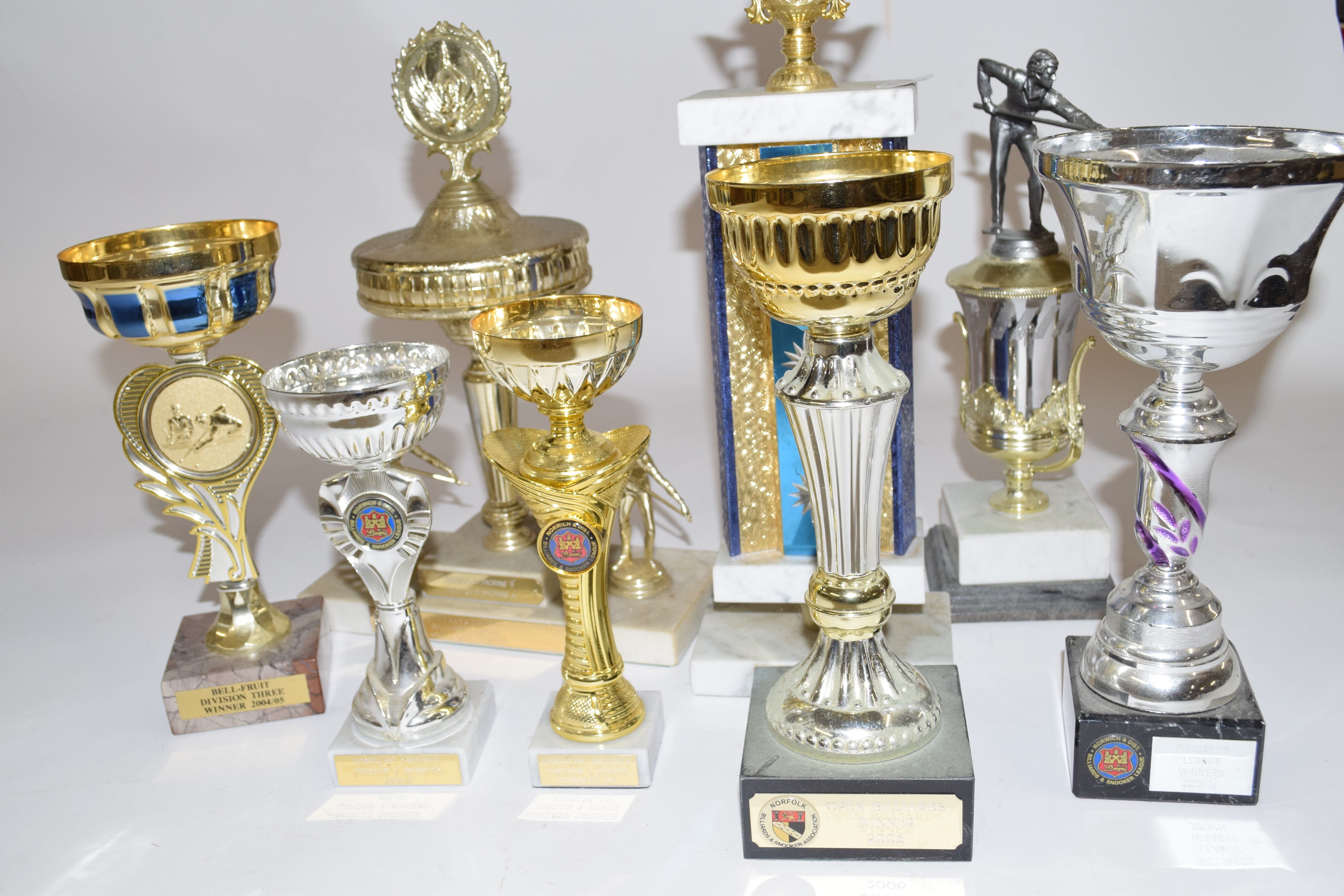 Group of eight various trophies, largest 47cm high - Image 3 of 3