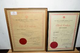 The Billiards Association and Control Council Official Certificates, first certificate to certify