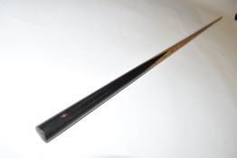 20th century cue marked TBH to base, 143cm long