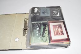 Grey folder containing range various black and white photographs and prints, various early 20th