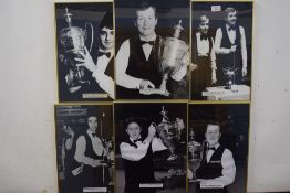 Benson & Hedges Masters Winners, six black and white framed photographs - 1982 Steve Davis, 2000