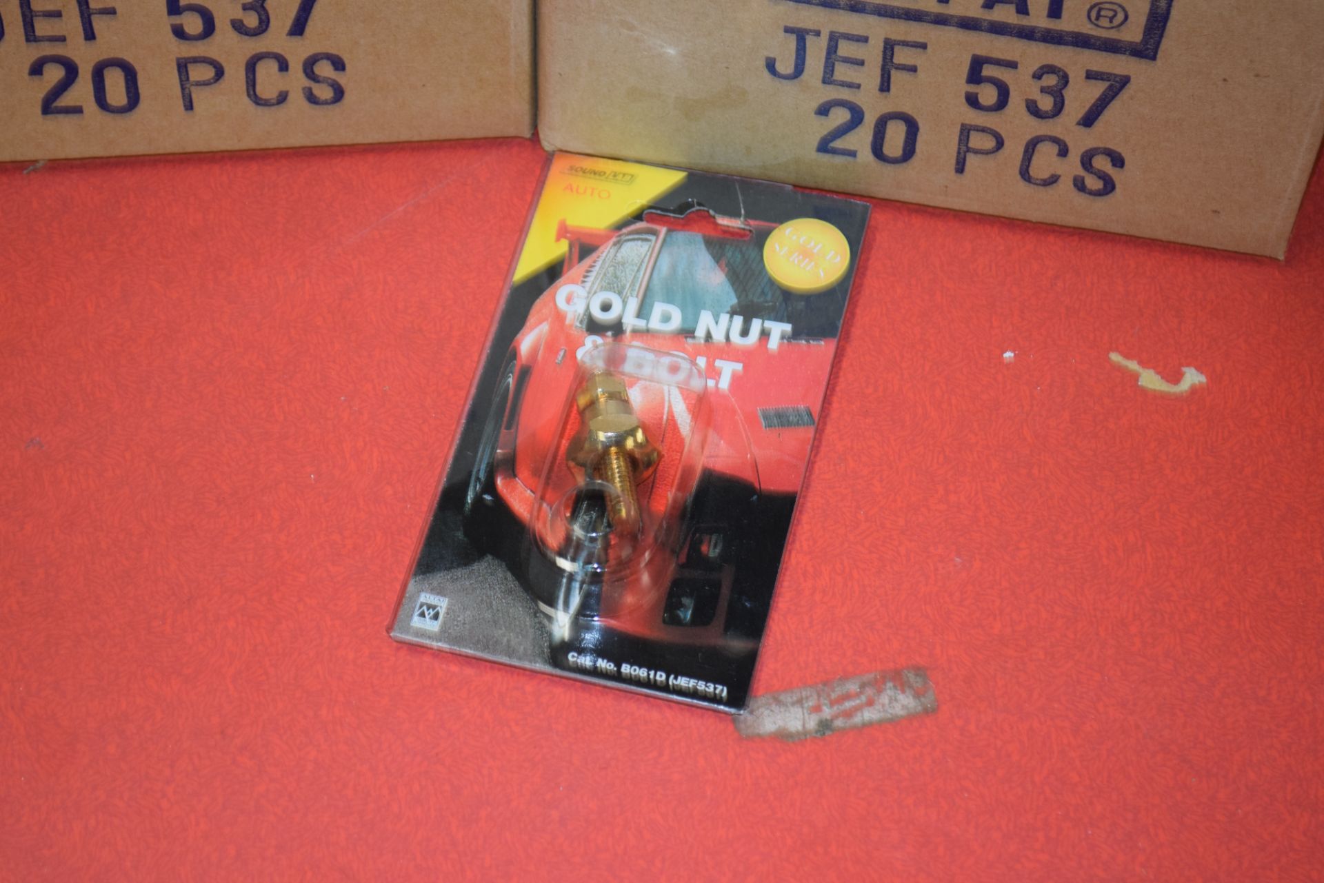 TWO BOXES CONTAINING SOUND LAB AUTO GOLD NUT AND BOLT CONNECTORS, APPROX 20 PIECES PER BOX - Image 2 of 2