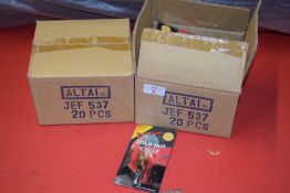 TWO BOXES CONTAINING SOUND LAB AUTO GOLD NUT AND BOLT CONNECTORS, APPROX 20 PIECES PER BOX