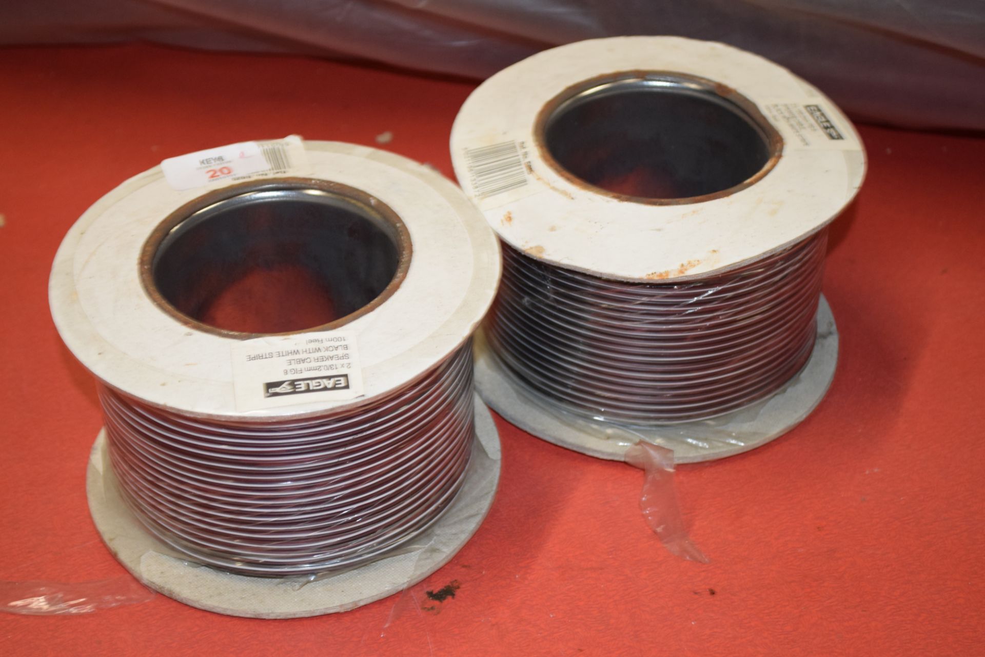 TWO REELS OF EAGLE SPEAKER CABLE, 2 X 13/0.2MM, APPROX 100M PER REEL