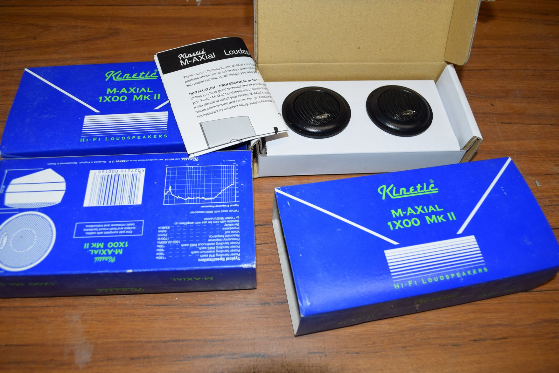 THREE BOXED KINETIC TWEETERS, MODEL NO M-AXIAL 1X00 MK2