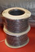 TWO REELS OF EAGLE SPEAKER CABLE, 2 X 13/0.2MM, APPROX 100M PER REEL