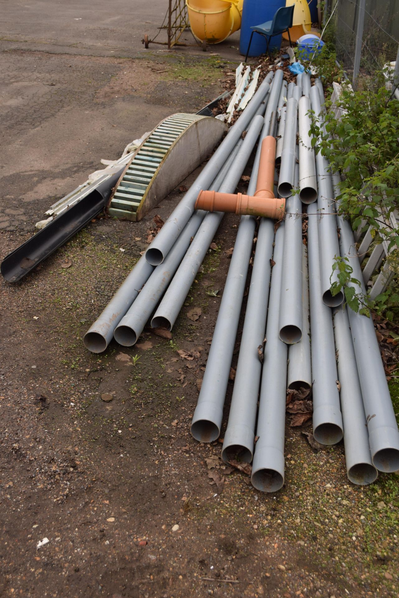 Large quantity of drainage ducting, along with gutters and various other ironmongery