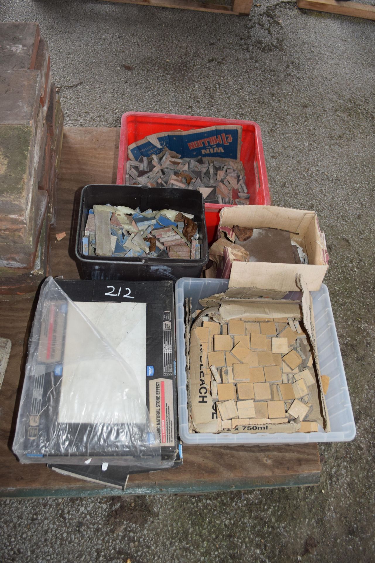 Quantity of tiles and mosaics