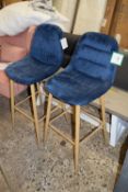 Pair of upholstered bar stools