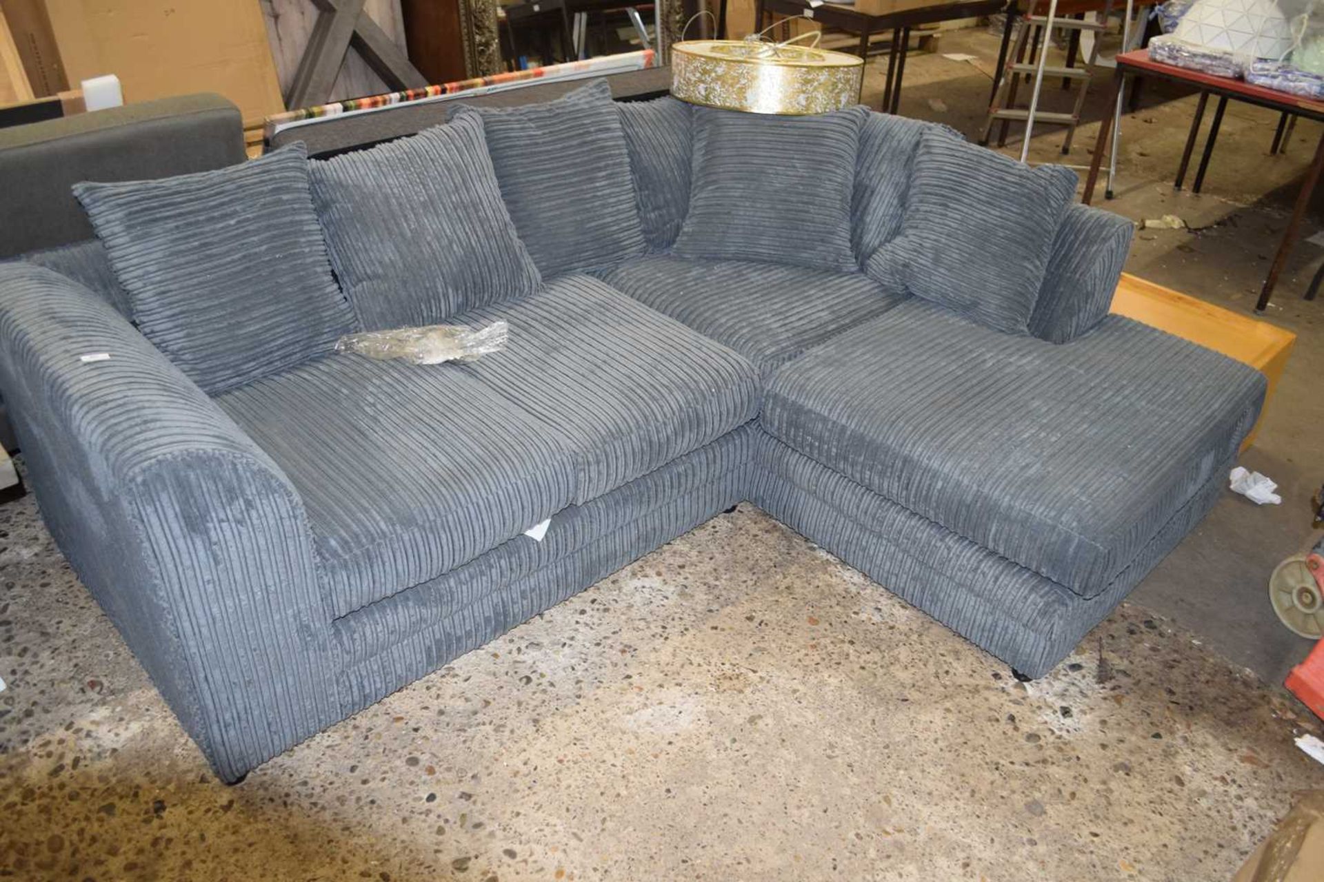 Moana corner sofa, upholstered in grey