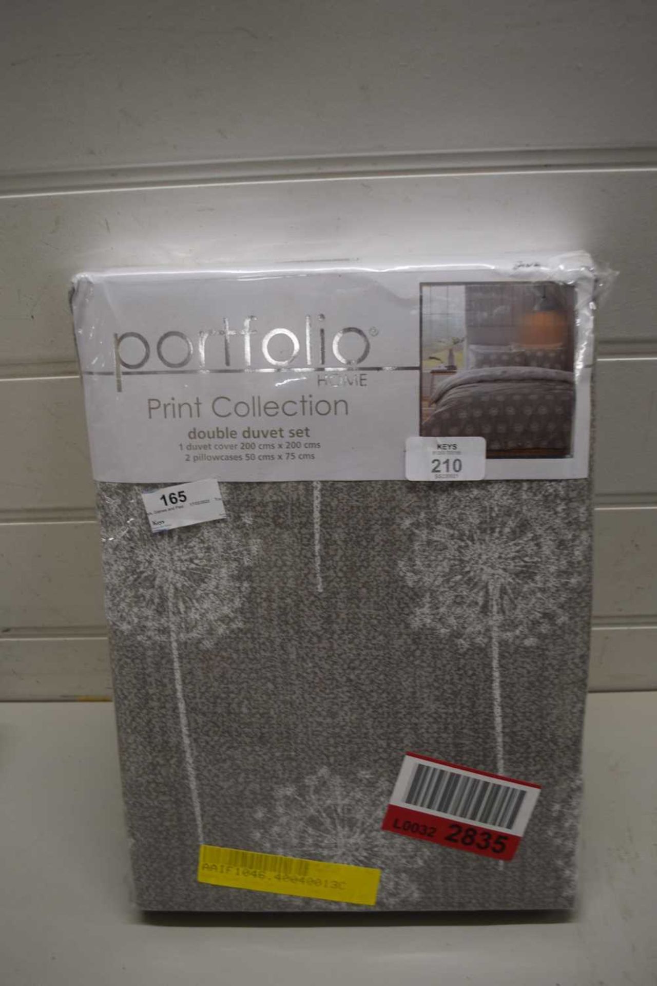 Byers duvet cover set, colour grey, double, including two pillowcases