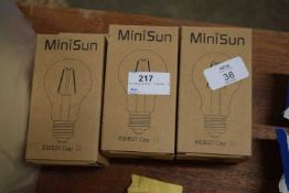 Three mini-sun light bulbs