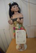 Modern porcelain doll Siri with certificate from The British Doll Artists Association