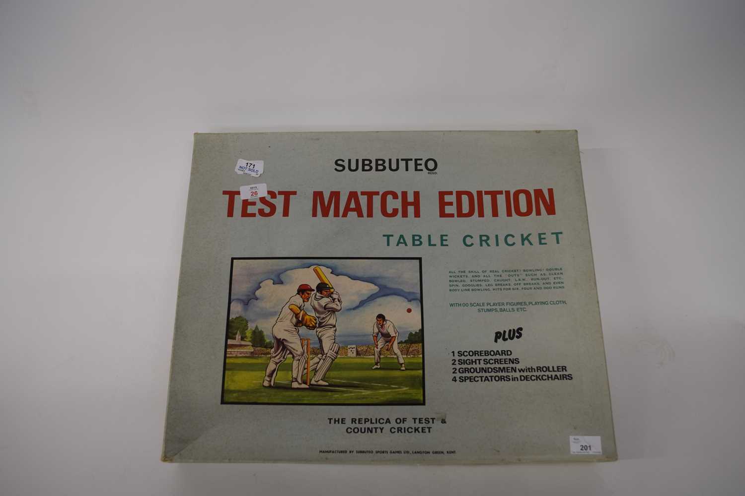 Subbuteo Test Match Edition table cricket circa 1960s in original box with contents