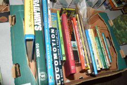 Box containing various books - railway interest - to include World Atlas of Railways, O S Nock, '