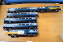 Hornby 00 gauge BR Intercity 125 engines 43010 and 43011 together with four carriages